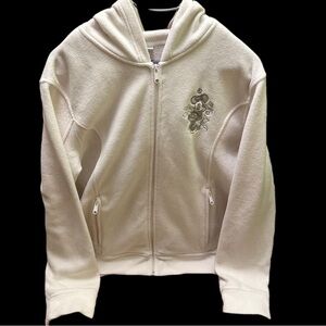 Walt Disney World Minnie Mouse Cream Zip-Up Hoodie with Embroidery